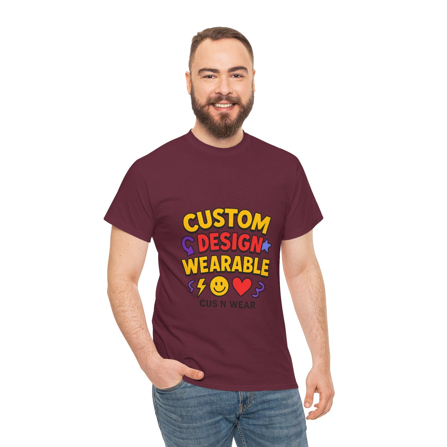 Custom Design Wearable Unisex Heavy Cotton Tee - Personalized Graphic Shirt, Unique Gift, Casual Wear, Birthday Gift, Fun Tee