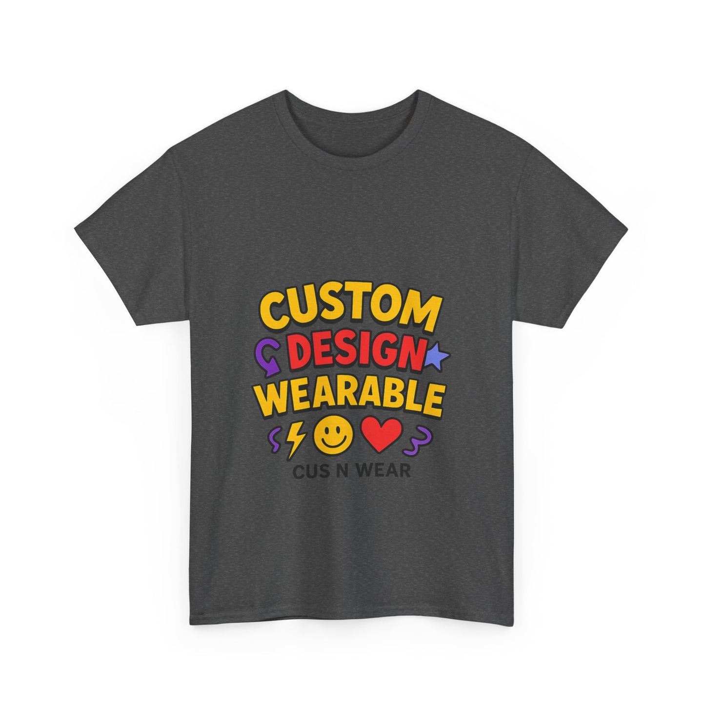 Custom Design Wearable Unisex Heavy Cotton Tee - Personalized Graphic Shirt, Unique Gift, Casual Wear, Birthday Gift, Fun Tee