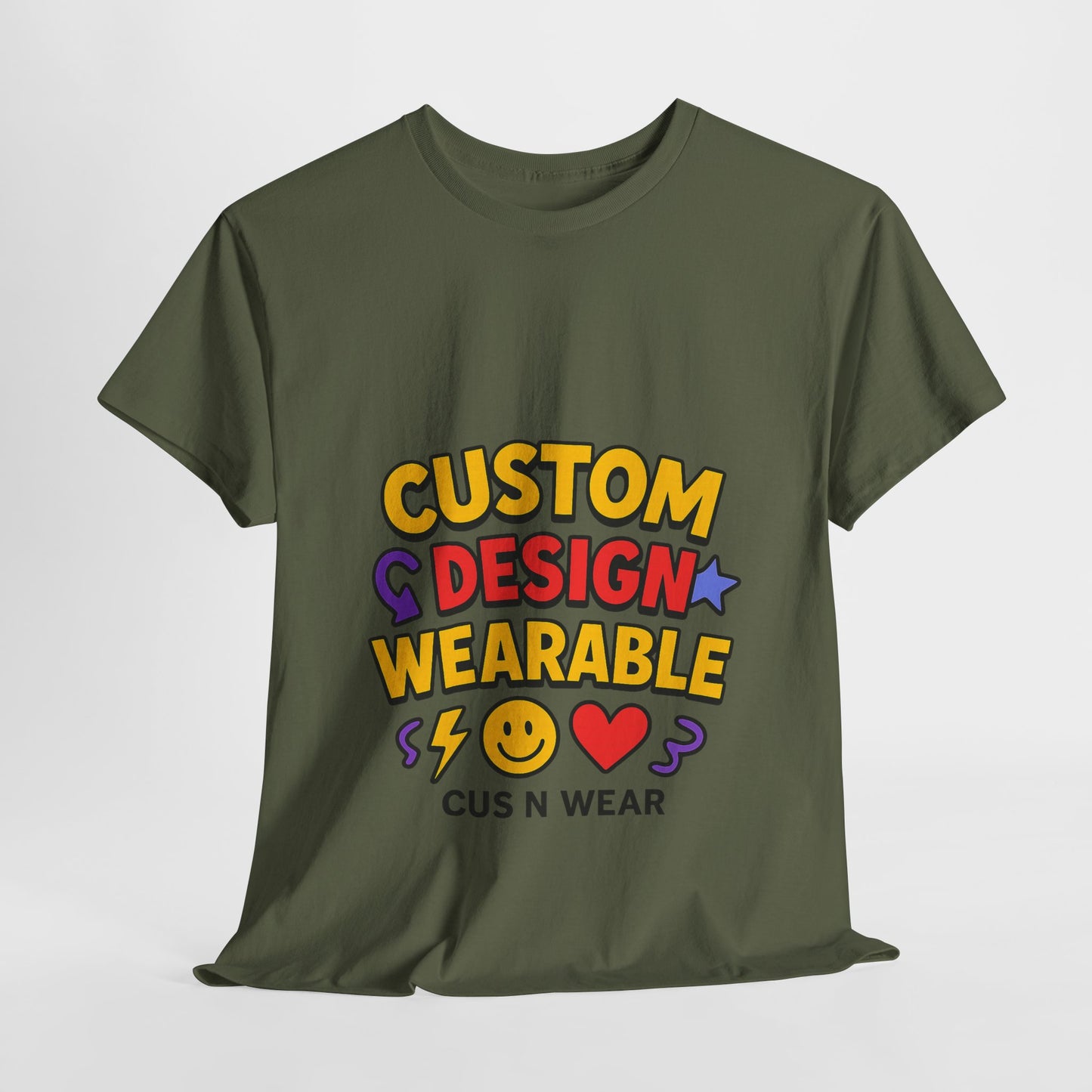 Custom Design Wearable Unisex Heavy Cotton Tee - Personalized Graphic Shirt, Unique Gift, Casual Wear, Birthday Gift, Fun Tee