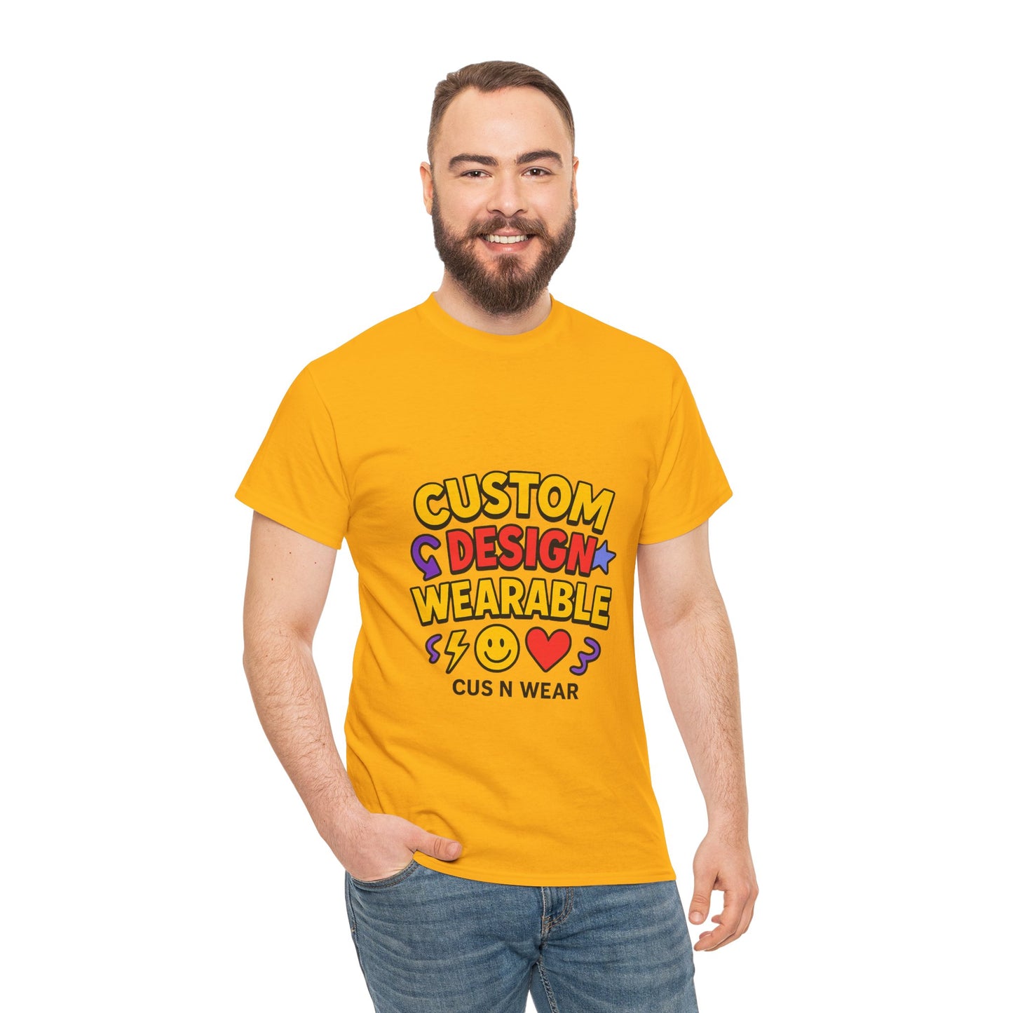 Custom Design Wearable Unisex Heavy Cotton Tee - Personalized Graphic Shirt, Unique Gift, Casual Wear, Birthday Gift, Fun Tee