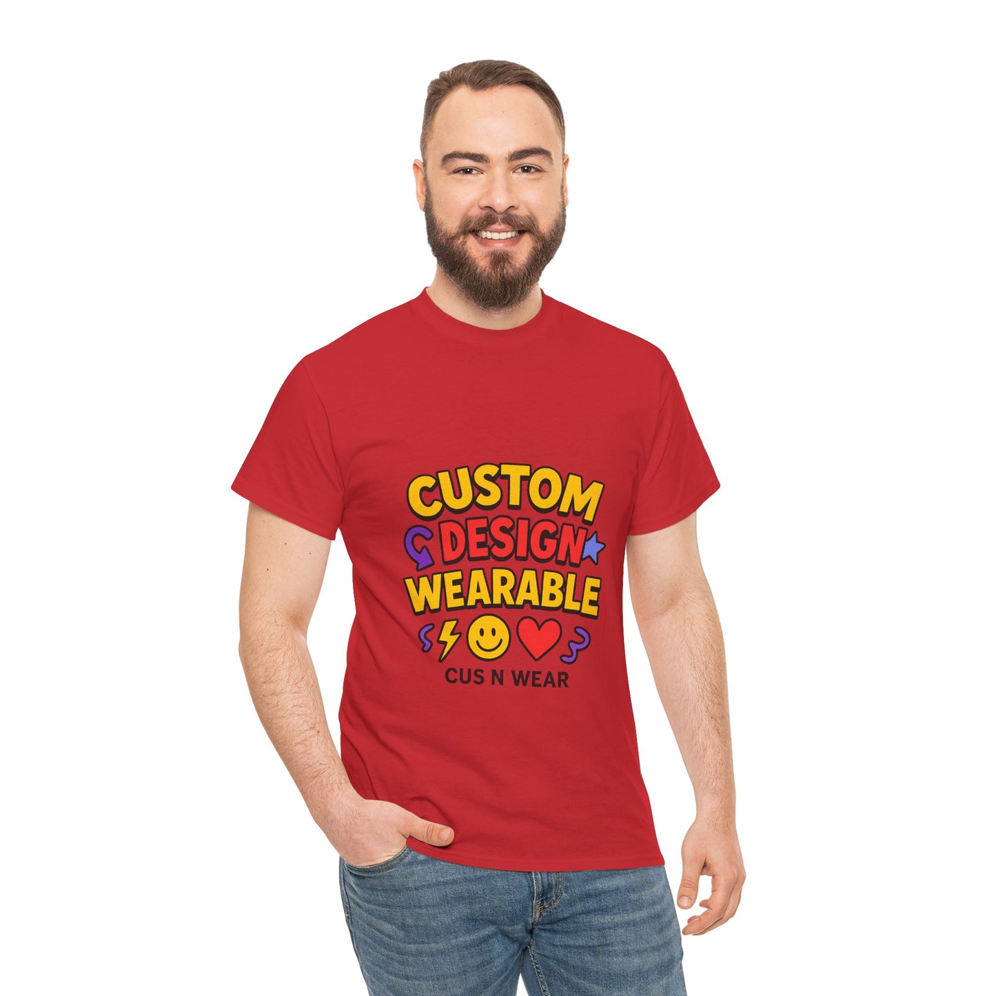 Custom Design Wearable Unisex Heavy Cotton Tee - Personalized Graphic Shirt, Unique Gift, Casual Wear, Birthday Gift, Fun Tee