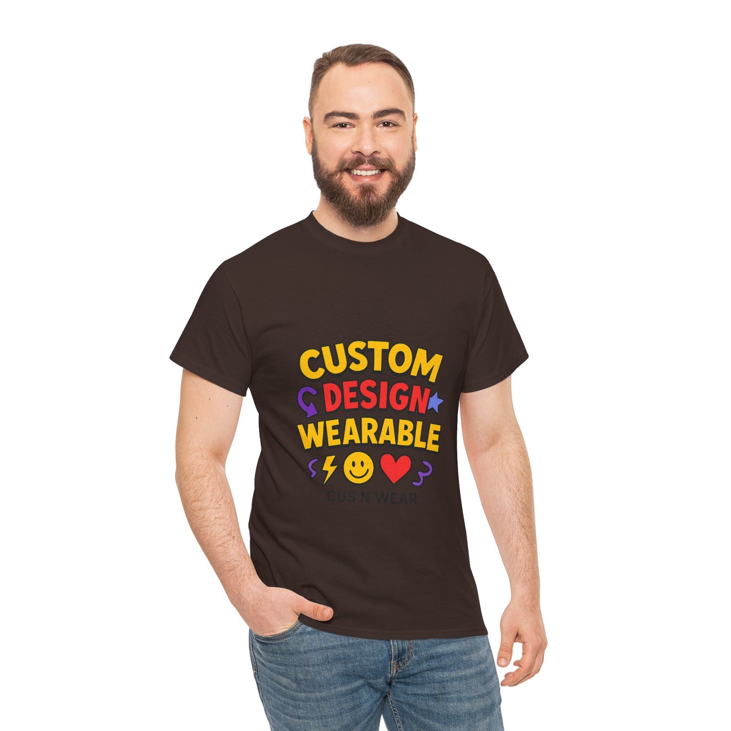 Custom Design Wearable Unisex Heavy Cotton Tee - Personalized Graphic Shirt, Unique Gift, Casual Wear, Birthday Gift, Fun Tee