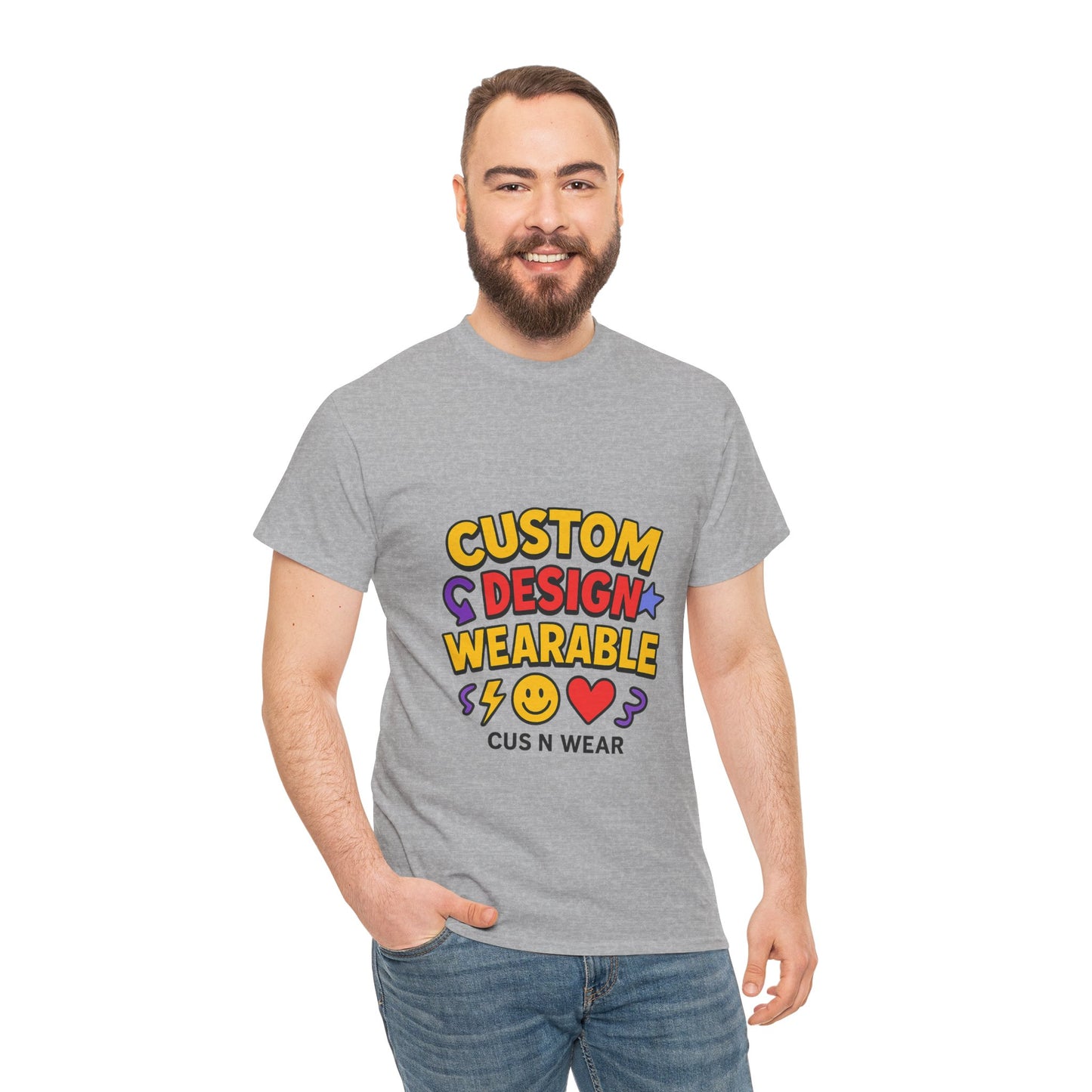 Custom Design Wearable Unisex Heavy Cotton Tee - Personalized Graphic Shirt, Unique Gift, Casual Wear, Birthday Gift, Fun Tee