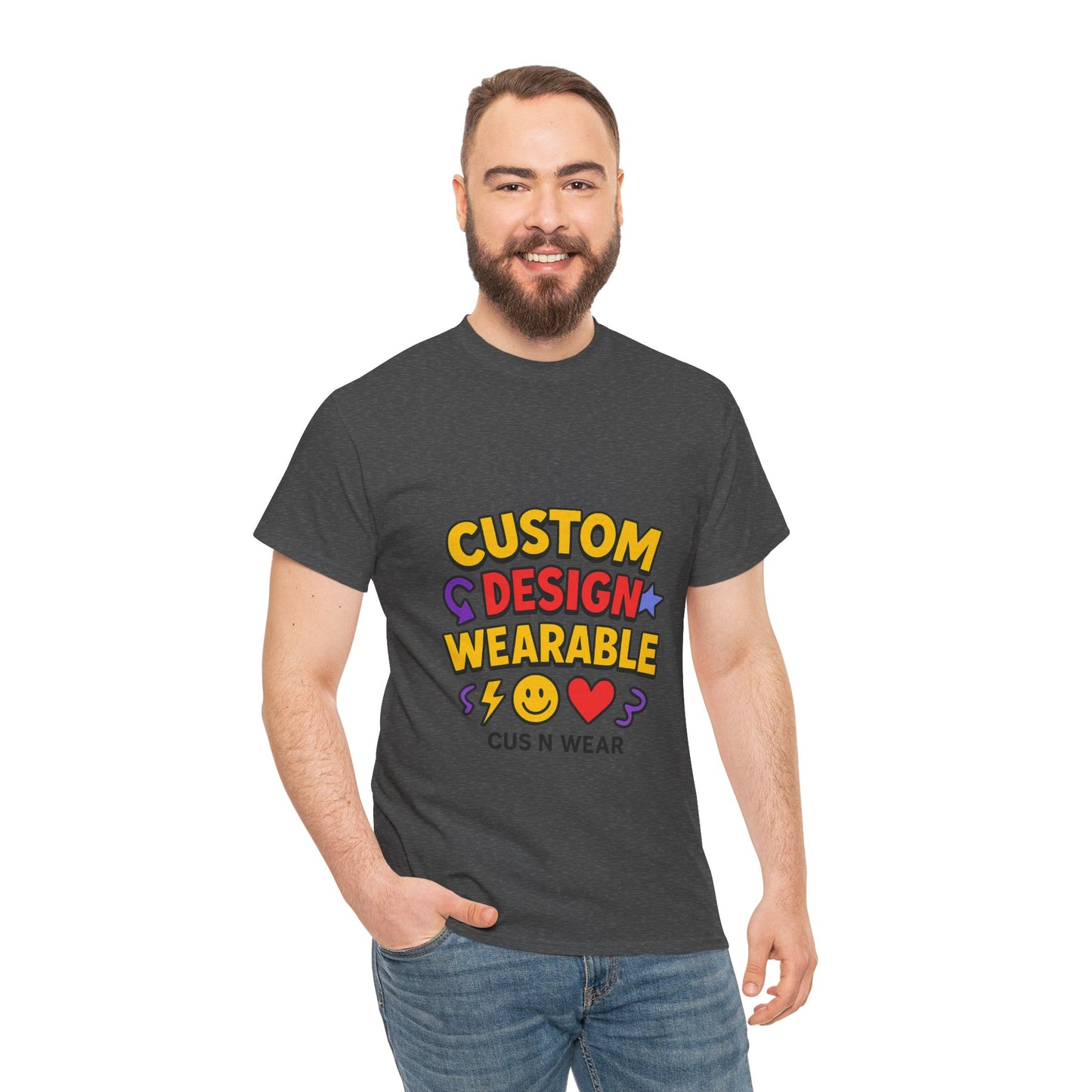 Custom Design Wearable Unisex Heavy Cotton Tee - Personalized Graphic Shirt, Unique Gift, Casual Wear, Birthday Gift, Fun Tee