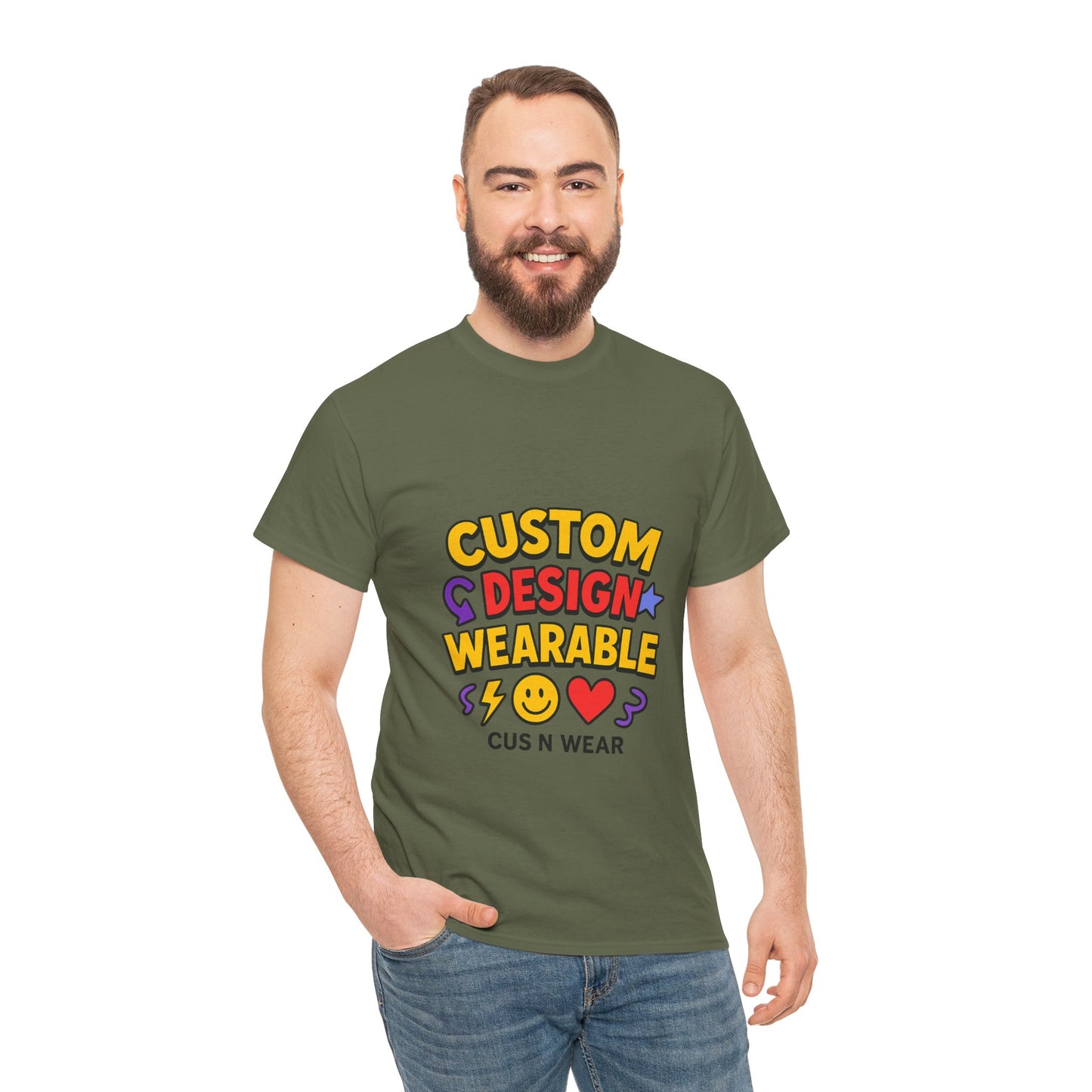 Custom Design Wearable Unisex Heavy Cotton Tee - Personalized Graphic Shirt, Unique Gift, Casual Wear, Birthday Gift, Fun Tee