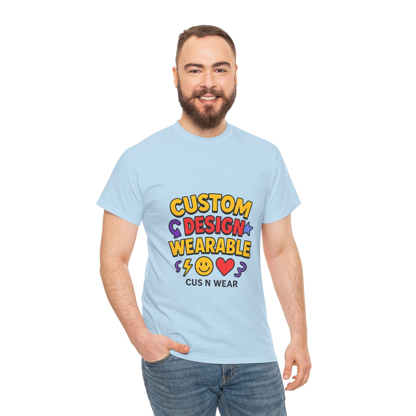 Custom Design Wearable Unisex Heavy Cotton Tee - Personalized Graphic Shirt, Unique Gift, Casual Wear, Birthday Gift, Fun Tee