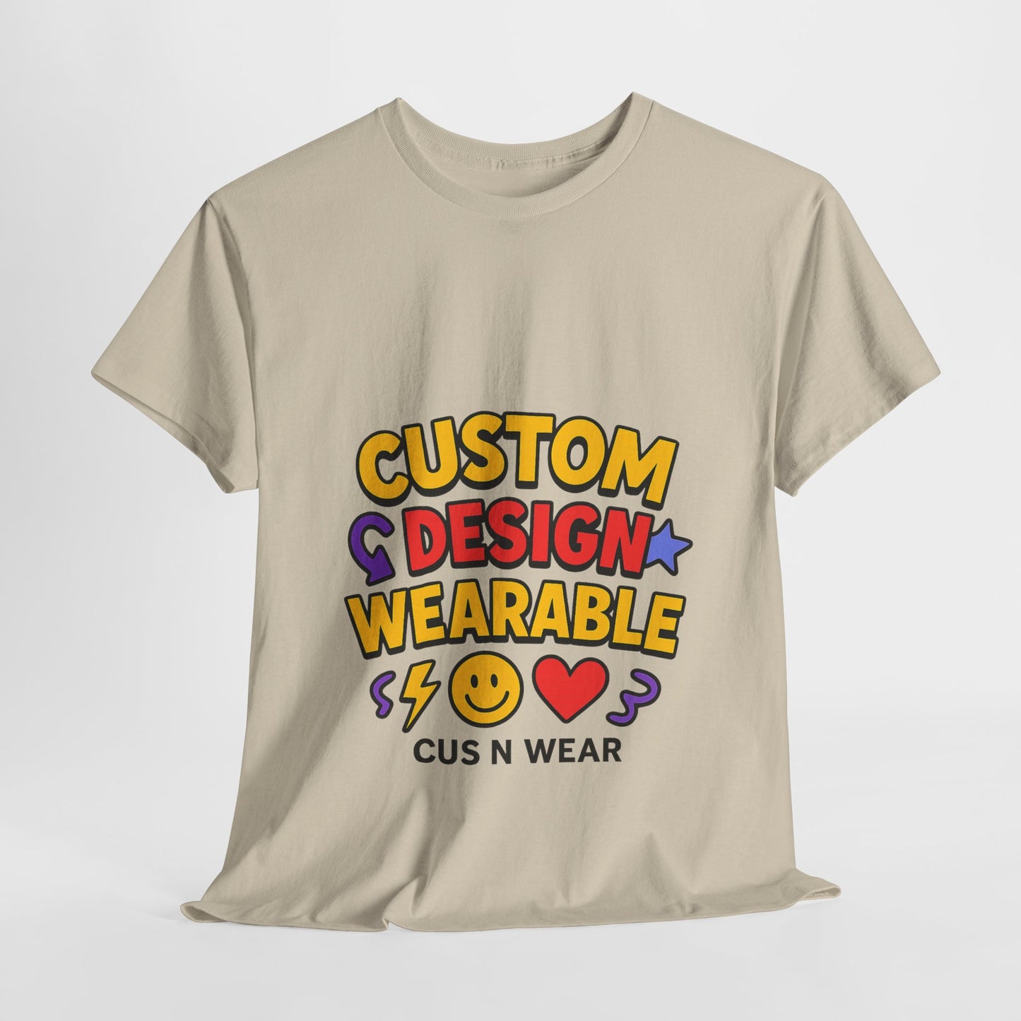 Custom Design Wearable Unisex Heavy Cotton Tee - Personalized Graphic Shirt, Unique Gift, Casual Wear, Birthday Gift, Fun Tee