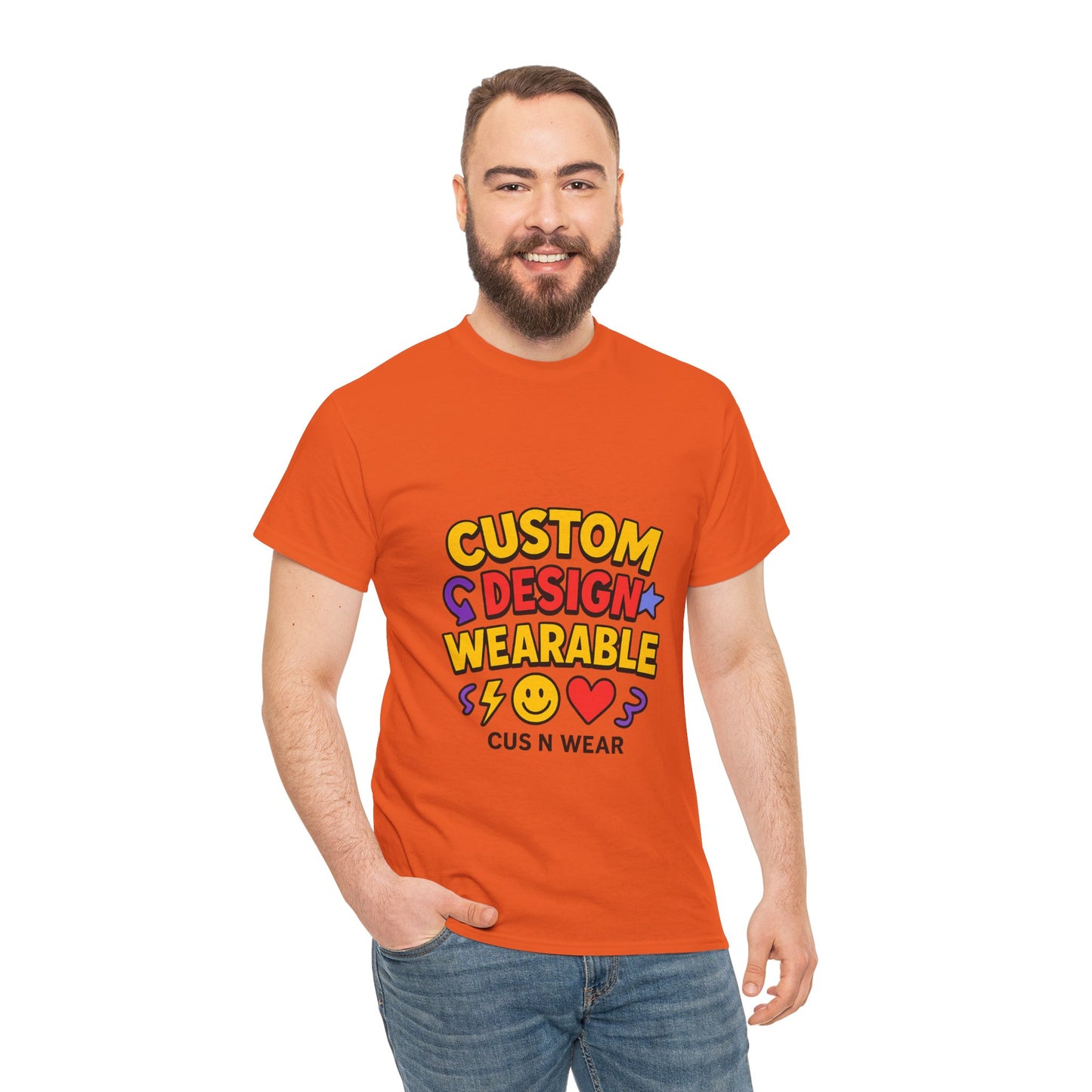 Custom Design Wearable Unisex Heavy Cotton Tee - Personalized Graphic Shirt, Unique Gift, Casual Wear, Birthday Gift, Fun Tee