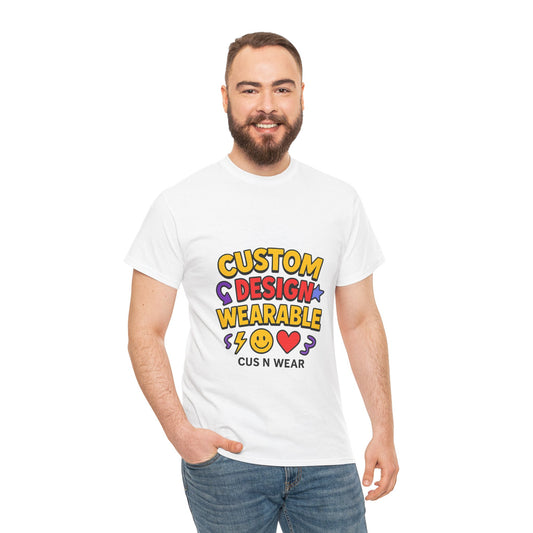 Custom Design Wearable Unisex Heavy Cotton Tee - Personalized Graphic Shirt, Unique Gift, Casual Wear, Birthday Gift, Fun Tee
