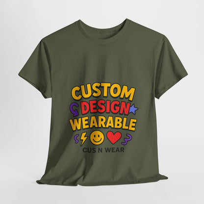 Custom Design Wearable Unisex Heavy Cotton Tee - Personalized Graphic Shirt, Unique Gift, Casual Wear, Birthday Gift, Fun Tee