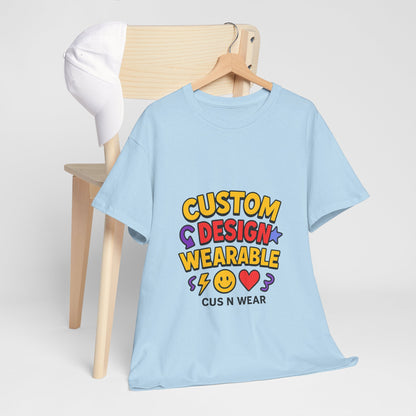 Custom Design Wearable Unisex Heavy Cotton Tee - Personalized Graphic Shirt, Unique Gift, Casual Wear, Birthday Gift, Fun Tee