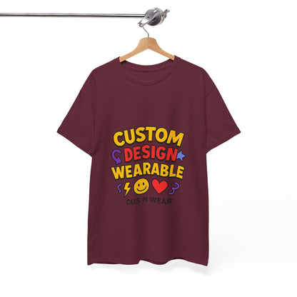 Custom Design Wearable Unisex Heavy Cotton Tee - Personalized Graphic Shirt, Unique Gift, Casual Wear, Birthday Gift, Fun Tee