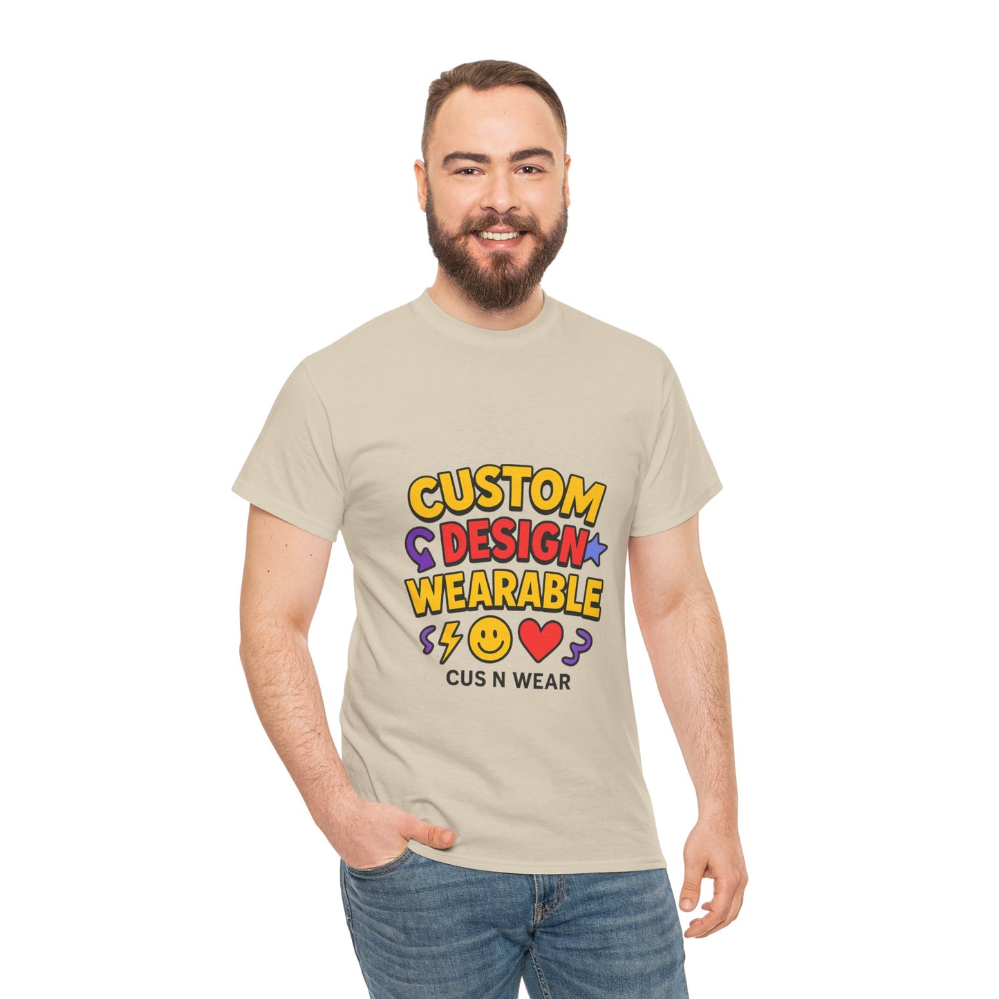 Custom Design Wearable Unisex Heavy Cotton Tee - Personalized Graphic Shirt, Unique Gift, Casual Wear, Birthday Gift, Fun Tee