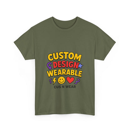 Custom Design Wearable Unisex Heavy Cotton Tee - Personalized Graphic Shirt, Unique Gift, Casual Wear, Birthday Gift, Fun Tee