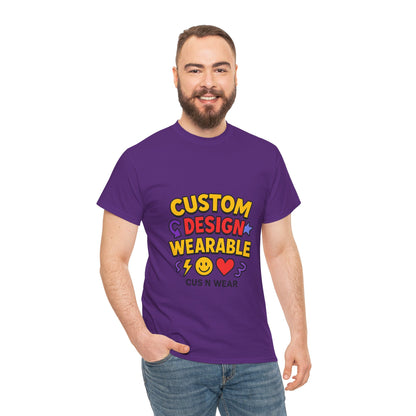 Custom Design Wearable Unisex Heavy Cotton Tee - Personalized Graphic Shirt, Unique Gift, Casual Wear, Birthday Gift, Fun Tee
